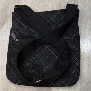 Thirty-One Black Quilted Messenger Bag